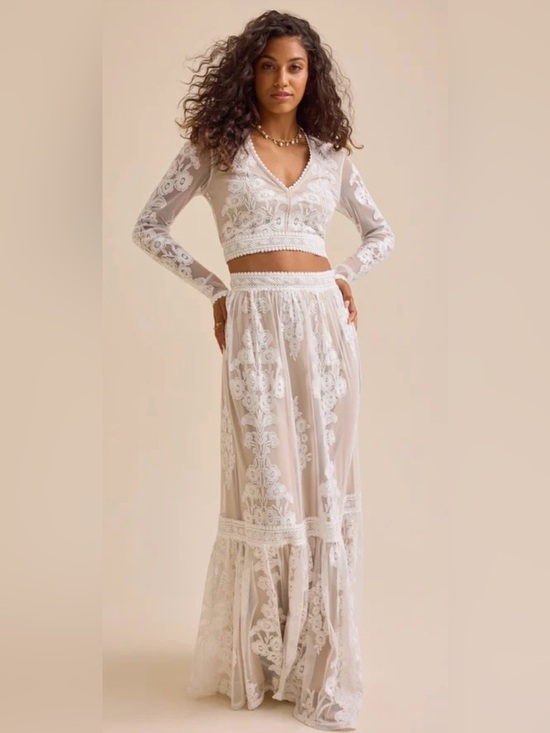 Altar'd State Dresses & Skirts - Altar'd State Sheer Lace Set Maxi Skirt + Top Sz M Senior Photos Date Night